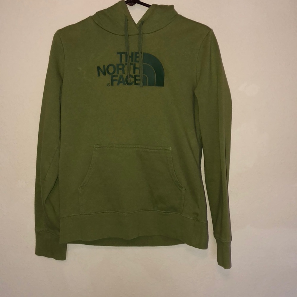 Green North Face hoodie